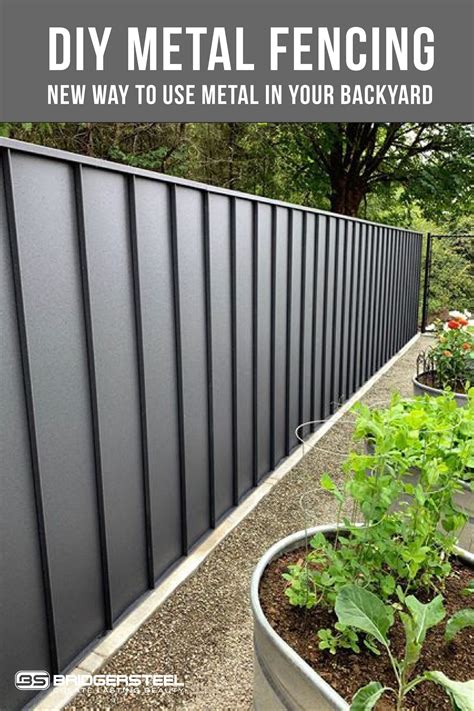 diy sheet metal fence|backyard metal fence ideas.